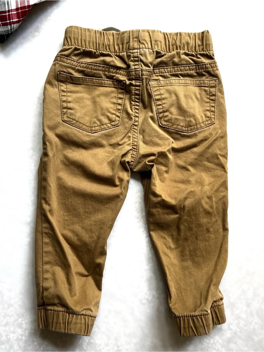 Children’s Place Plaid Button Down & Cat & Jack Khaki Jogger Set 12-18M